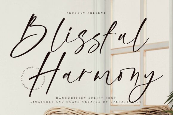 Blissful Harmony: A Script Font for Editorial Elegance