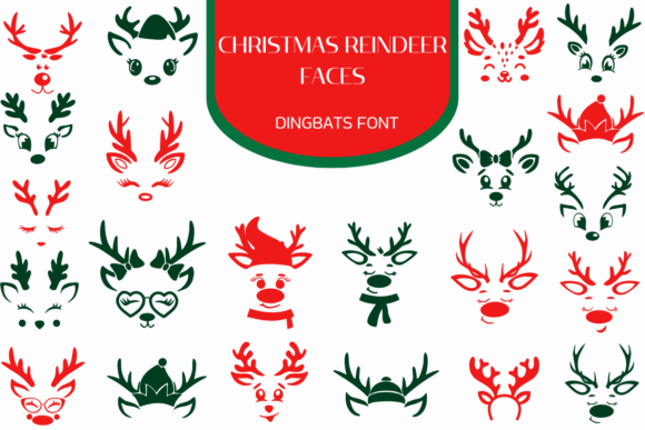 Christmas Reindeer Faces Font for Festive Editorial Design