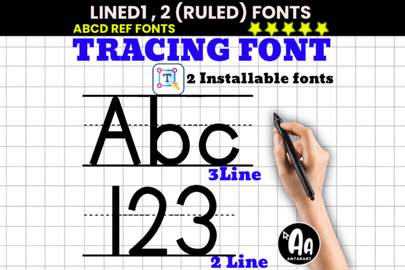 Lined Ruled Tracing Duo: A Font with Character for Creative Projects